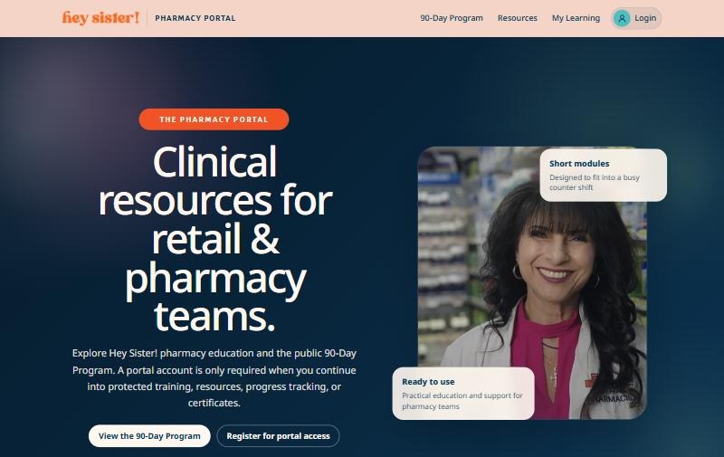 The Hey Sister! pharmacy education portal