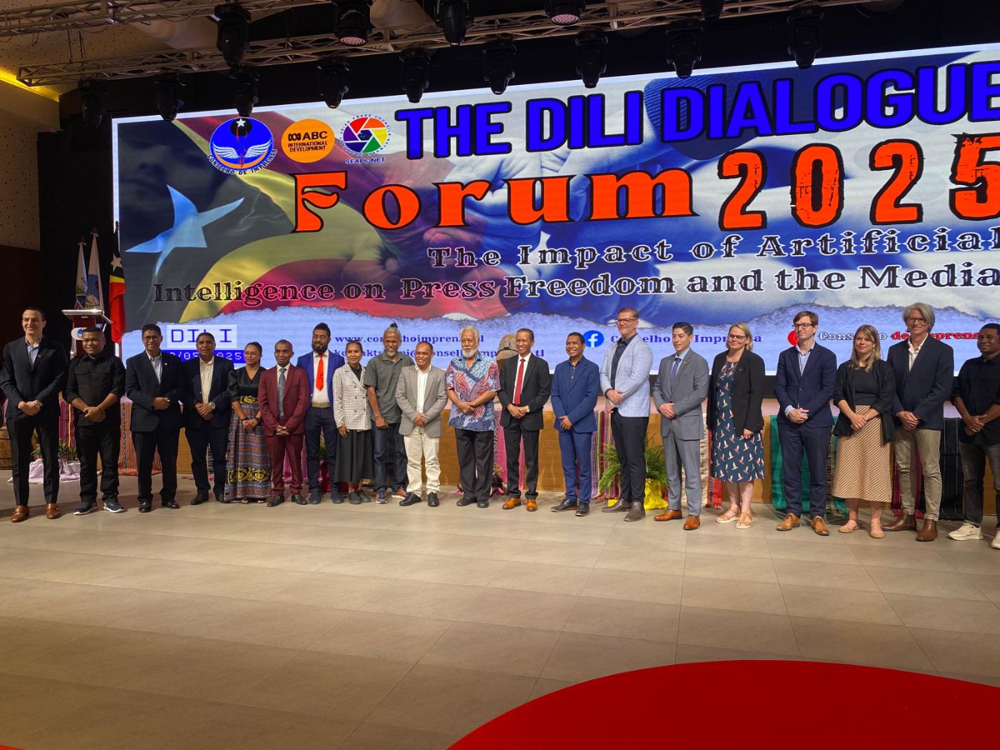 Speakers and delegates on stage at The Dili Dialogue Forum 2025